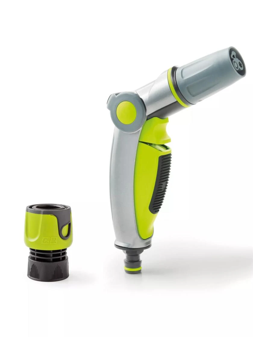 G.F. Italia 3 Jet Metal Hose Nozzle With Quick Connector Green 1 G.F. Italia 3 Jet Metal Hose Nozzle With Quick Connector Green