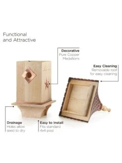 Copper Shingled Roof Bird House -Garden Tools Sales 8600197 03v