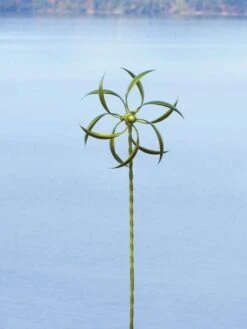 Feather Staked Wind Spinner, 15" -Garden Tools Sales 8600479 03v feather staked wind spinner 15 inch green