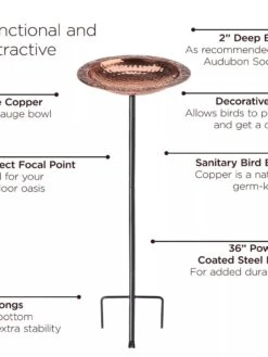 Copper Birdbath With Stake -Garden Tools Sales 8609876 03V jpg