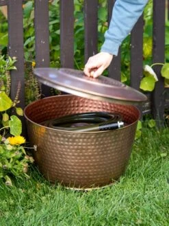 Hammered Copper Hose Pot With Lid 12 Hammered Copper Hose Pot With Lid -Garden Tools Sales 8613311 0010
