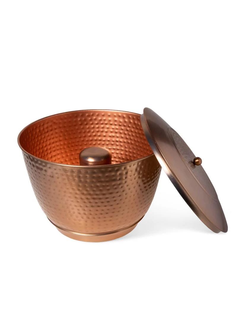 Hammered Copper Hose Pot With Lid 9 Hammered Copper Hose Pot With Lid - Image 9